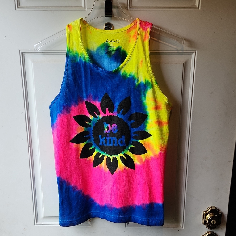 Multicolor Tie-Dye 'Be Kind' Tank Top Size M